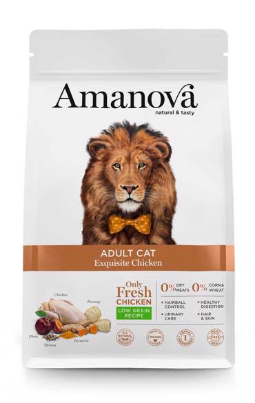 AMANOVA ΞΗΡΑ ΤΡΟΦΗ ΓΑΤΑΣ ADULT CAT EXQUISITE CHICKEN 1.5KG